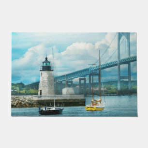 Stadt - Newport RI - Der Newport Leuchtturm Fußmatte