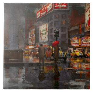 Stadt - NY - Ein regnerischer Tag in New York City Fliese