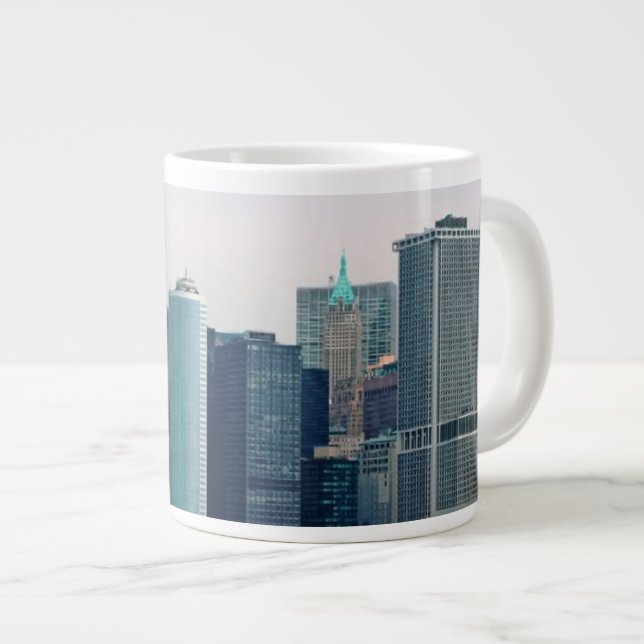 Stadt - NY - Finanzviertel Jumbo-Tasse (Vorderseite Rechts)