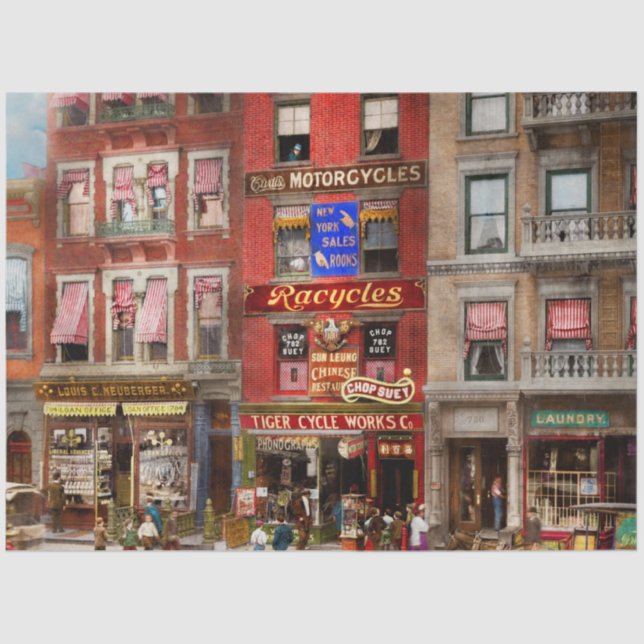 Stadt - NY - Wo der Mord 1909 stattfand Seidenpapier (Vorderseite)