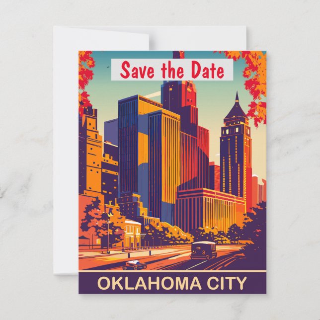 Stadt Oklahoma, Save the Date Einladungen (Vorderseite)