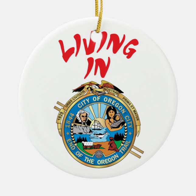 Stadt Oregon Keramik Ornament (Vorne)