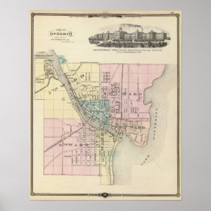 Stadt Oshkosh, Landkreis der Winnebago Co Poster
