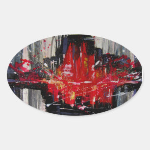 Stadt Ovaler Aufkleber