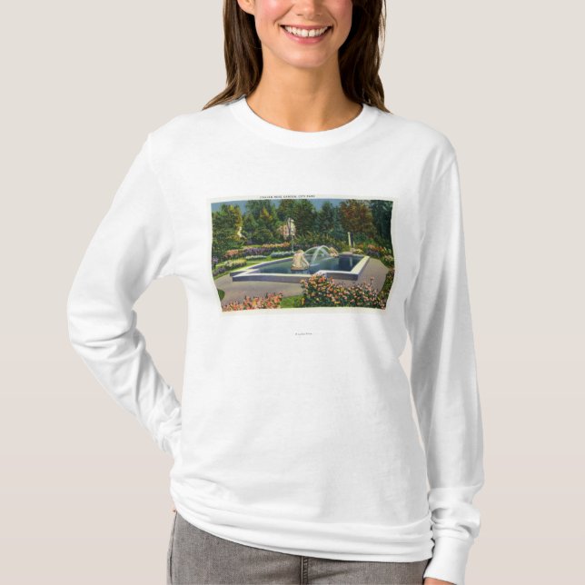 Stadt-Park-italienische Rosen-Garten-Ansicht T-Shirt (Vorderseite)