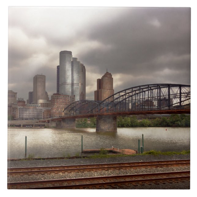 Stadt - Pittsburgh, PA - Smithfield Bridge Fliese (Vorderseite)