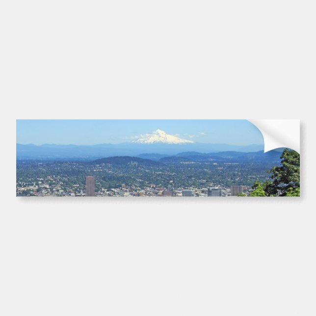Stadt Portlands, Oregon und Mountain View Autoaufkleber (Vorne)
