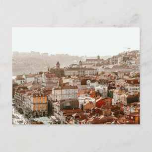 Stadt Porto während des Sonnenuntergangs Postkarte