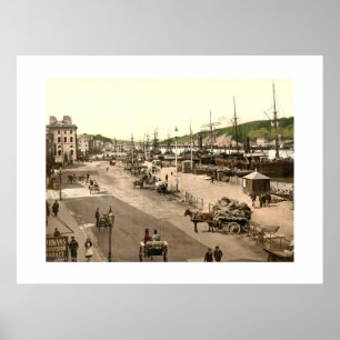 Stadt Quay Vintagen Irlands, Waterford Poster