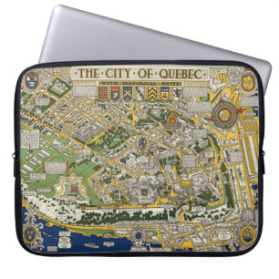 Stadt Quebec Karte Laptopschutzhülle
