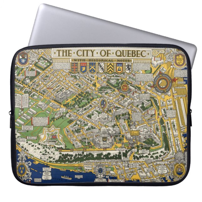 Stadt Quebec Karte Laptopschutzhülle (Vorderseite)