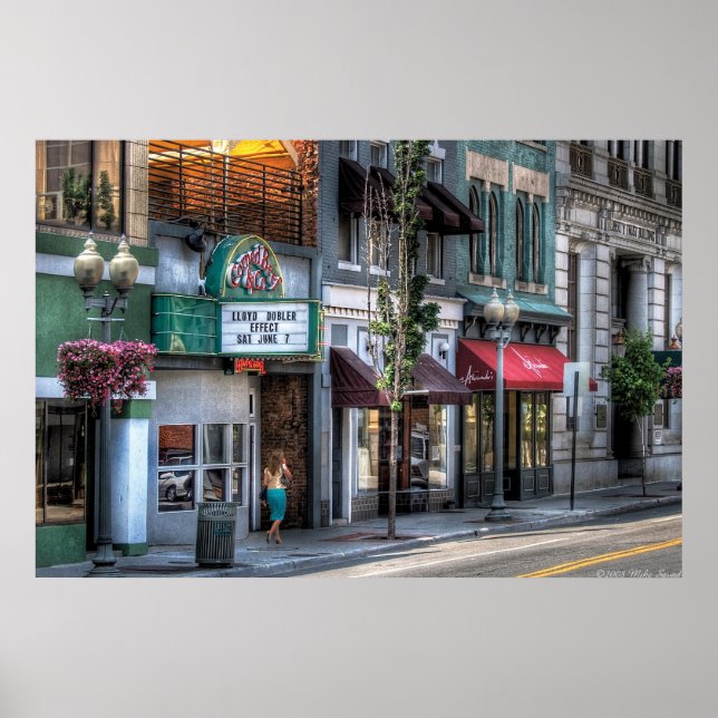 Stadt - Roanoke, VA - Eine Straße runter Poster (Vorne)