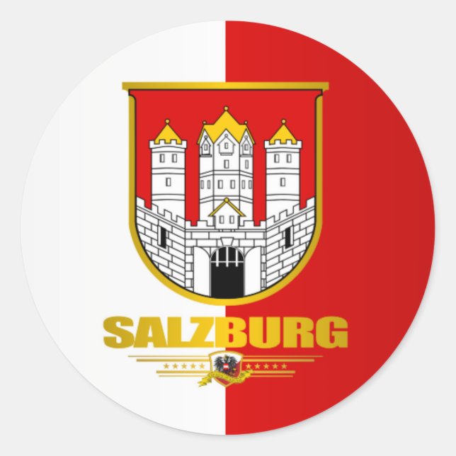 Stadt Salzburg Runder Aufkleber (Vorderseite)