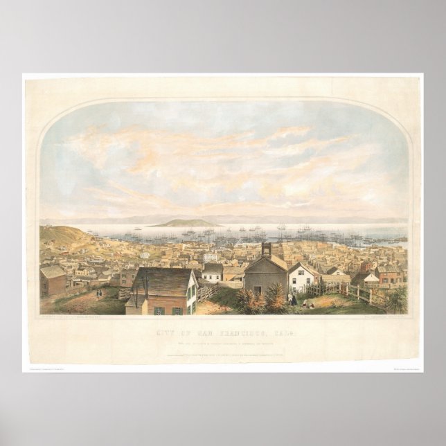 Stadt San Francisco, CA. 1852 (1065A) Poster (Vorne)