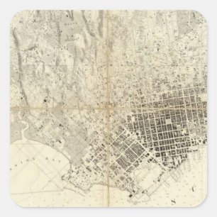 Stadt San Francisco und ihre Nähe, Kalifornien Quadratischer Aufkleber
