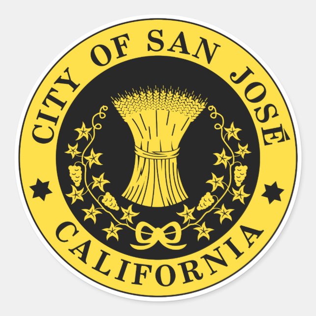 Stadt San Jose Siegel Runder Aufkleber (Vorderseite)