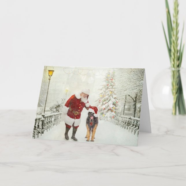 Stadt Santa und Leonberger Feiertagskarte (Vorderseite)