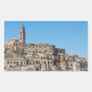 Stadt Sassi di Matera in Italien Rechteckiger Aufkleber