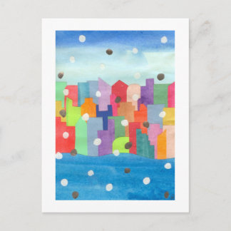 Stadt-Schnee-Sturm Postkarte