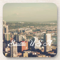 Stadt Seattle. Aussicht vom Turm der Stadt. Horizo