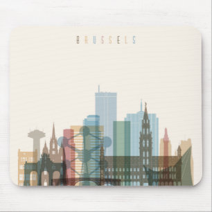 Stadt-Skyline Brüssels, Belgien   Mousepad