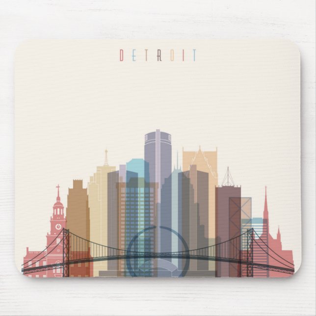 Stadt-Skyline Detroits, Michigan | Mousepad (Vorne)