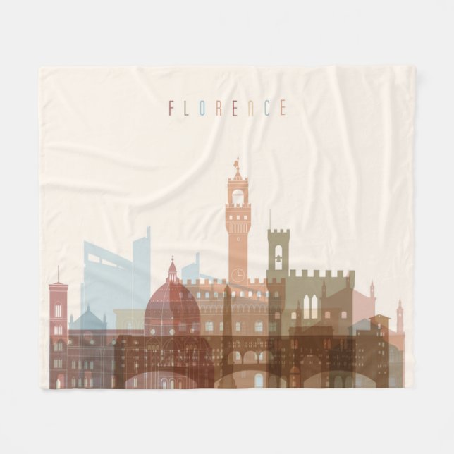 Stadt-Skyline Florenz, Italien | Fleecedecke (Vorderseite (Horizontal))
