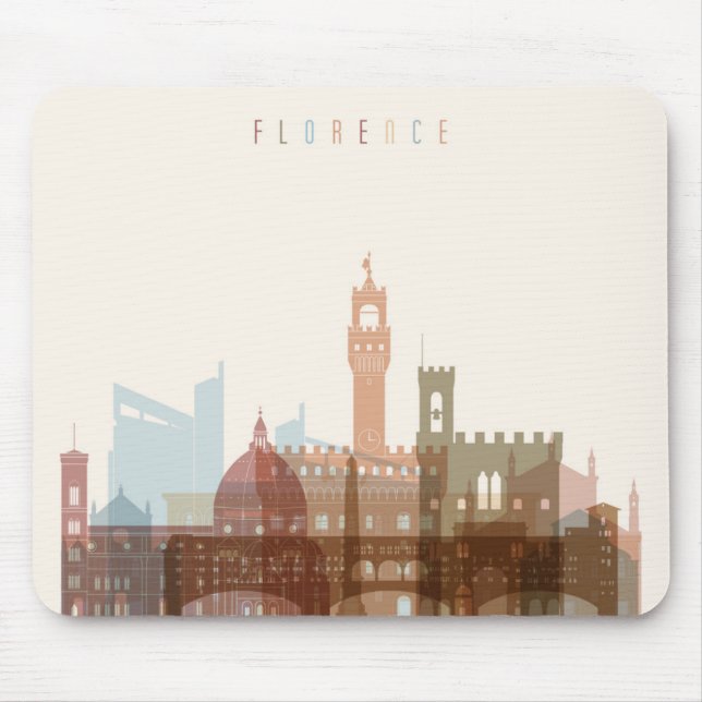 Stadt-Skyline Florenz, Italien | Mousepad (Vorne)