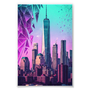 Stadt-Skyline-Haus-Einweihungs-Wandkunst Fotodruck