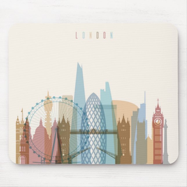 Stadt-Skyline Londons, England | Mousepad (Vorne)