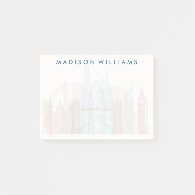Stadt-Skyline Londons, England | Post-it Klebezettel (Vorderseite)