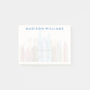 Stadt-Skyline Londons, England   Post-it Klebezettel