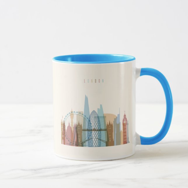 Stadt-Skyline Londons, England | Tasse (Rechts)