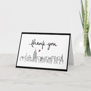Stadt-Skyline mit dankbarer Gestaltung Dankeskarte