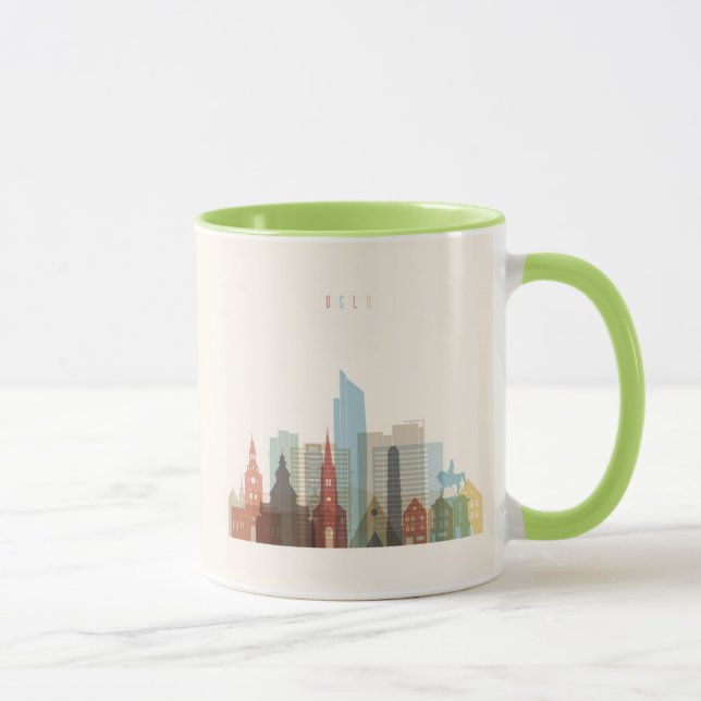 Stadt-Skyline Oslos, Norwegen | Tasse (Rechts)