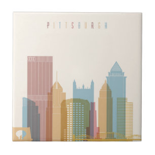 Stadt-Skyline Pittsburghs, Pennsylvania   Fliese