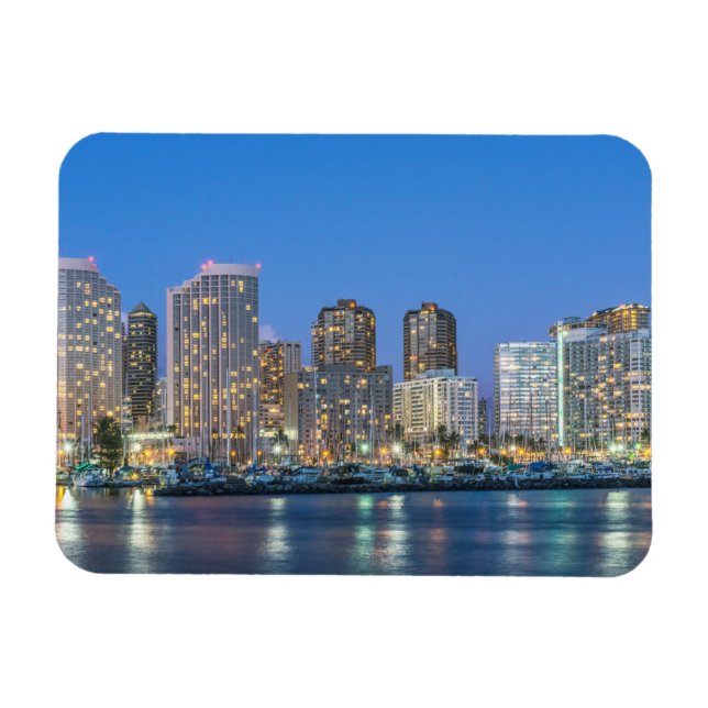 Stadt Skyline von Waikiki Magnet (Horizontal)