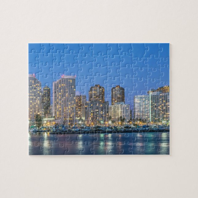 Stadt Skyline von Waikiki Puzzle (Horizontal)