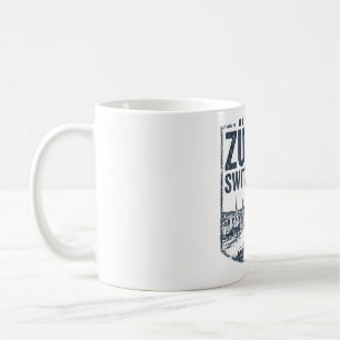 Stadt-Skyline von Zürich, Schweiz Illustration Kaffeetasse