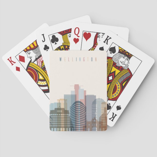 Stadt-Skyline Wellingtons, Neuseeland | Spielkarten (Rückseite)