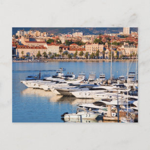 Stadt Split in Kroatien bei Sonnenuntergang Postkarte
