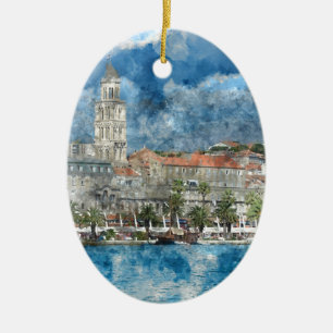 Stadt Split in Kroatien Keramikornament
