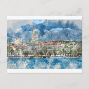 Stadt Split in Kroatien Postkarte