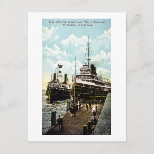 Stadt St. Ignace & Stadt Cleveland, D&C-Linie Postkarte