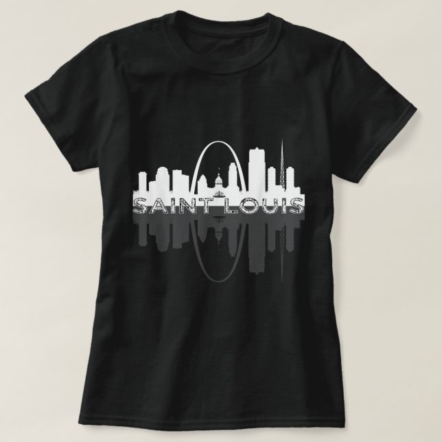 Stadt St. Louis Missouri Skyline Art Gateway Arch T-Shirt (Design vorne)