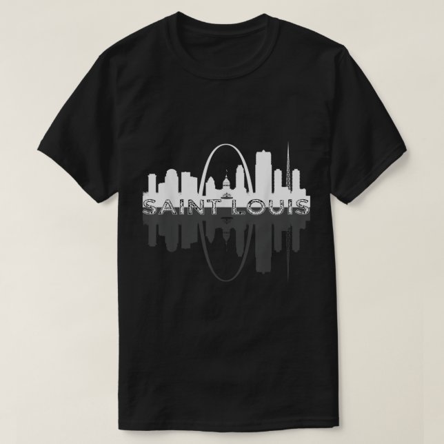 Stadt St. Louis Missouri Skyline Art Gateway Arch T-Shirt (Design vorne)
