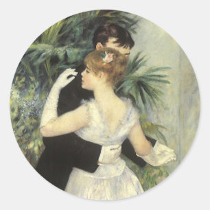Stadt-Tanz von Pierre Renoir, Vintage Fine Art Runder Aufkleber