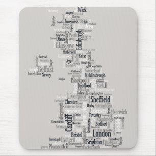 Stadt-Textabbildung Großbritanniens BRITISCHE Mousepad