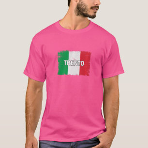 Stadt Trento Italien mit italienischer Flagge T-Shirt