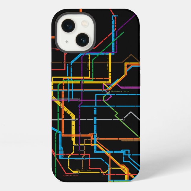 Stadt-U-Bahn-Plan iPhone Hülle (Rückseite)